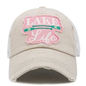 2/$30 Cream Ladies Lake Life Trucker Cap